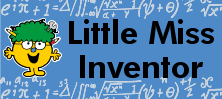 Mr Men and Little Miss name tag Little Miss Inventor design
